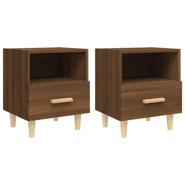 vidaXL Tables de chevet 2 pcs Ch&ecirc;ne marron 40x35x47 cm