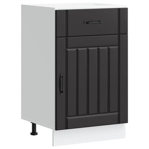 vidaXL Armoire de cuisine Lucca noir bois d'ing&eacute;nierie