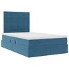 vidaXL Lit avec rangement et matelas Bleu fonc&eacute; 120 x 200 cm Velours