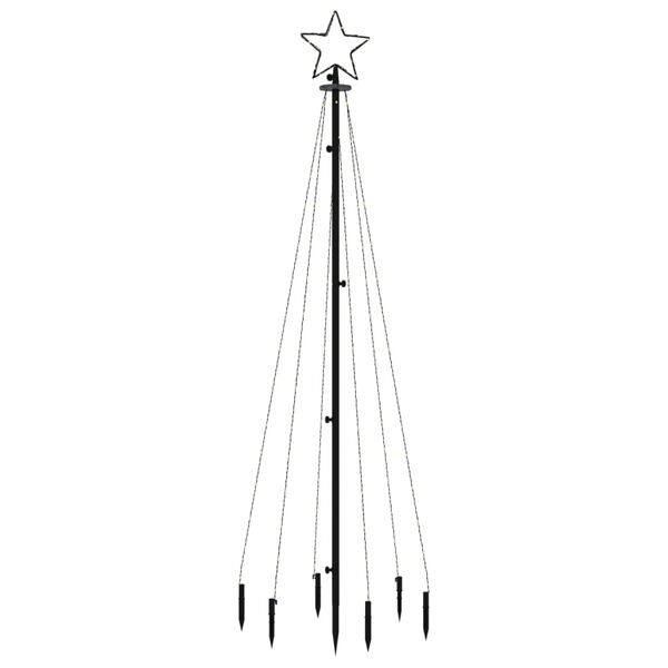 vidaXL Sapin de No&euml;l avec piquet Color&eacute; 108 LED 180 cm