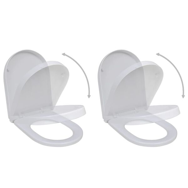 vidaXL Si&egrave;ges de toilette avec couvercles 2 pcs Plastique Blanc