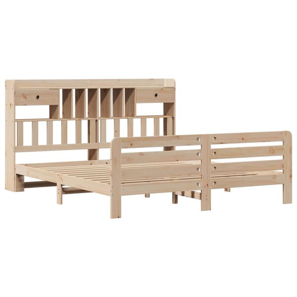 vidaXL Lit biblioth&egrave;que sans matelas 180x200 cm bois massif de pin