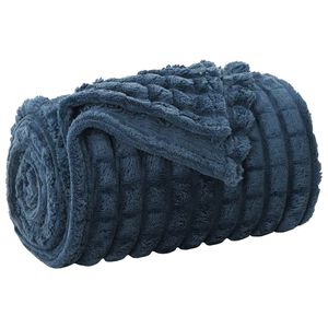 vidaXL Jet&eacute; Bleu marine 270 x 240 cm 1.66 kg Toison