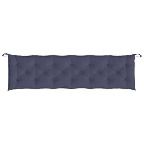 vidaXL Coussin de banc de jardin bleu marine 200x50x7 cm tissu oxford