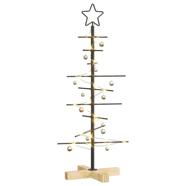 vidaXL Arbre de No&euml;l en m&eacute;tal Noir 90 cm Acier peint par poudre