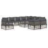 vidaXL Salon de jardin 11 pcs avec coussins anthracite r&eacute;sine tress&eacute;e