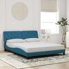 vidaXL Cadre de lit sans matelas bleu 160x200 cm velours