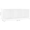 vidaXL Meubles TV 2 pcs Blanc 107x35x37 cm Bois d'ing&eacute;nierie