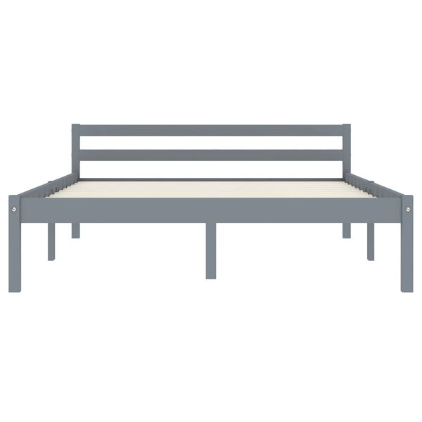 vidaXL Cadre de lit avec 2 tiroirs Gris Bois de pin massif 140x200 cm