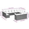 vidaXL Salon de jardin avec coussins 13 pcs noir r&eacute;sine tress&eacute;e