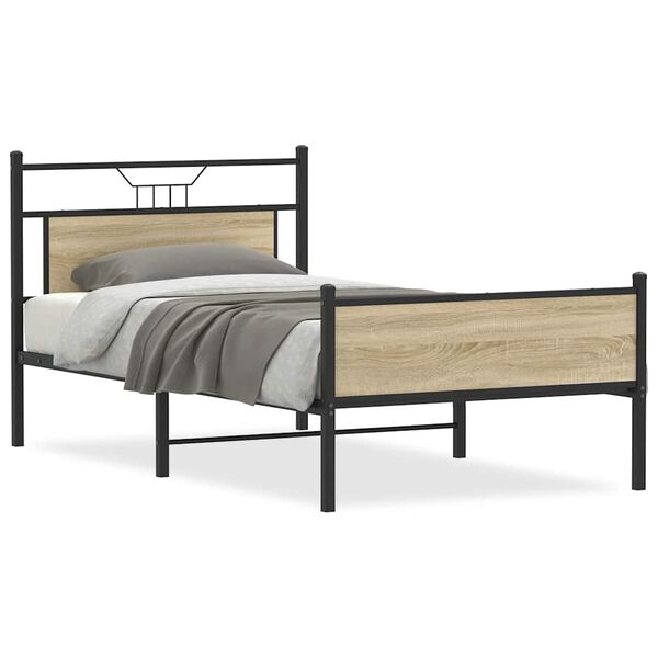 vidaXL Cadre de lit sans matelas ch&ecirc;ne sonoma 100x200 cm