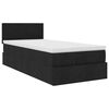 vidaXL Lit ottoman avec matelas noir 100x200 cm tissu