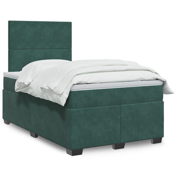 vidaXL Sommier &agrave; lattes de lit avec matelas vert fonc&eacute; 120x190 cm