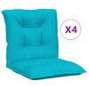 vidaXL Coussins de chaise de jardin &agrave; dossier bas lot de 4 turquoise