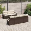 vidaXL Ensemble de canap&eacute; de jardin avec coussin 8 pcs Marron et Cr&egrave;me