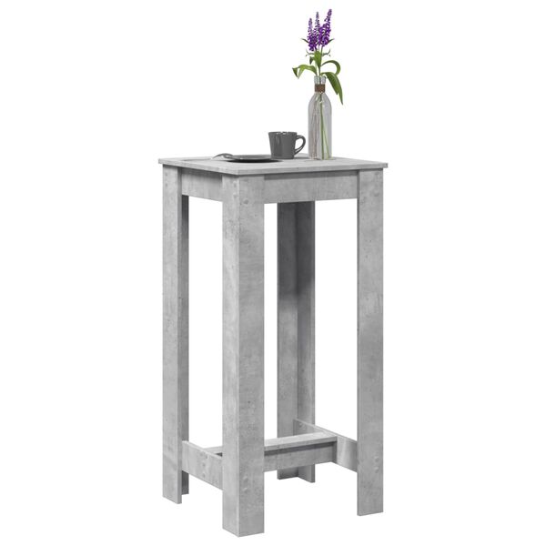 vidaXL Table de bar gris béton 51x50x103,5 cm bois d'ingénierie