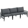 vidaXL Ensemble de canap&eacute; de jardin 3 pc Noir Acier