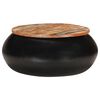 vidaXL Table basse Noir 68x68x30 cm Bois de récupération solide