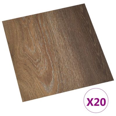 vidaXL Dalles de plancher autoadhésives 20 pcs PVC 1,86 m² marron