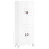 vidaXL Buffet haut Blanc brillant 69,5x34x180 cm Bois d'ing&eacute;nierie