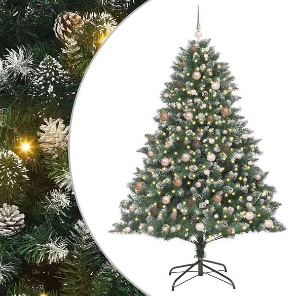 vidaXL Sapin de No&euml;l artificiel Vert 210 cm PVC, plastique et acier