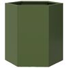vidaXL Jardini&egrave;res 2 pcs vert olive hexagone 46x40x45 cm acier