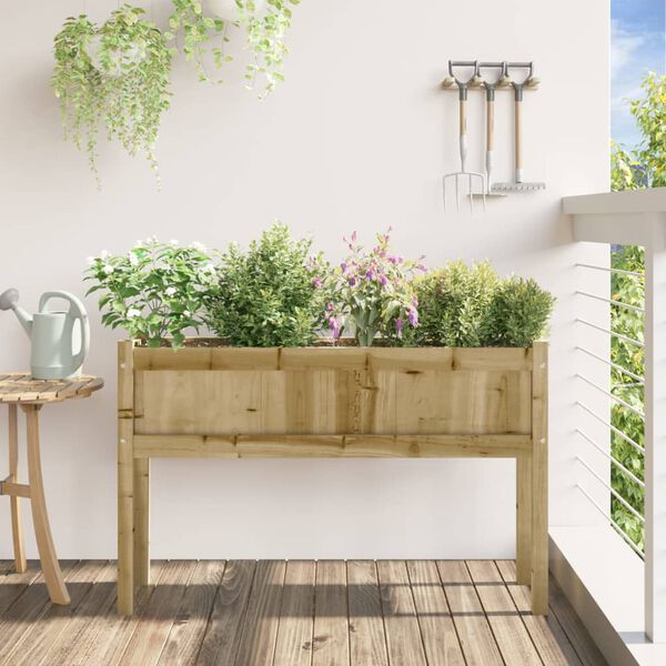 vidaXL Jardinière avec pieds 110x31x70 cm bois de pin imprégné