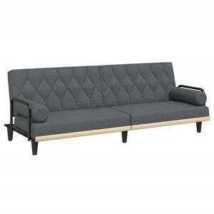 vidaXL Canap&eacute;-lit avec accoudoirs gris fonc&eacute; tissu