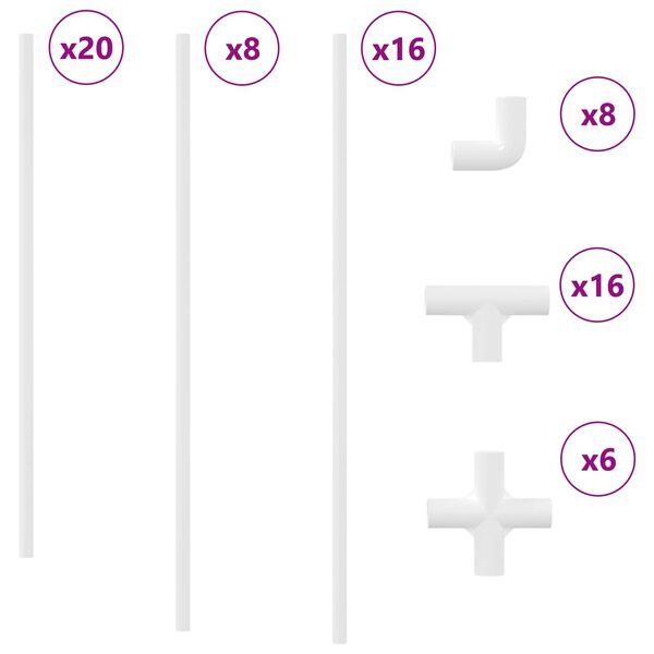 vidaXL Tube PVC 2 pcs Blanc 12,2 x 1,8 x 500 mm Mterialpp et PE