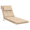 vidaXL Coussin de transat GEMERT 100 % polyester Cr&egrave;me 190 x 50 x 9 cm