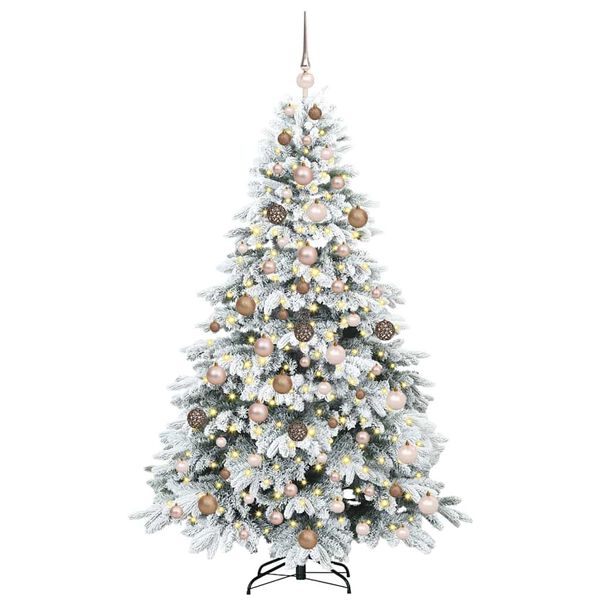 vidaXL Sapin de No&euml;l artificiel avec 300 LED Blanc 180 cm PE et PVC