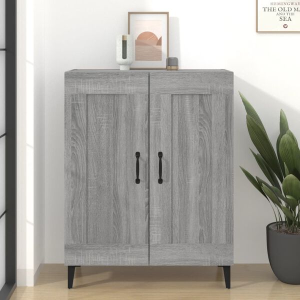 vidaXL Buffet sonoma gris 69,5x34x90 cm bois d'ing&eacute;nierie