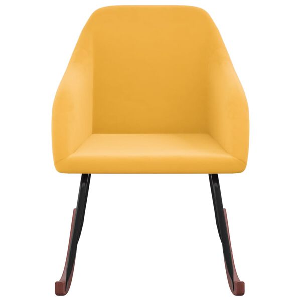 vidaXL Chaise &agrave; bascule Jaune Velours