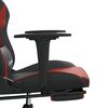 vidaXL Chaise de jeu avec repose-pied Noir/rouge bordeaux Similicuir