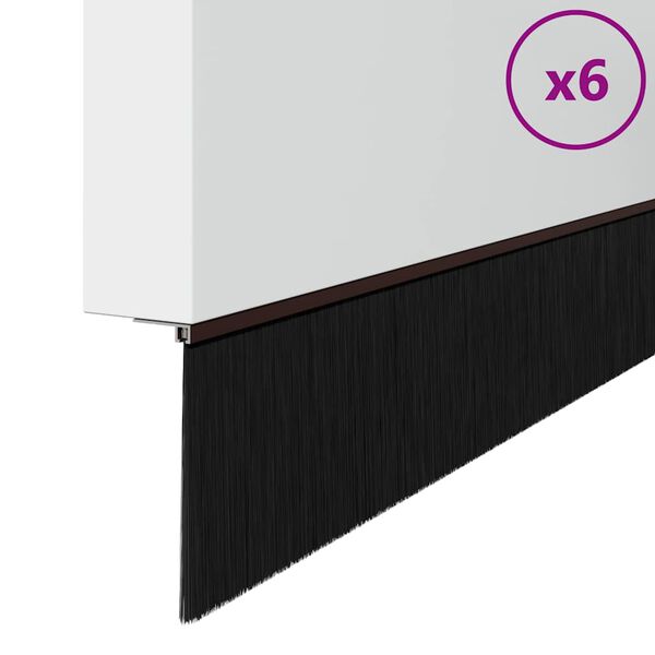 vidaXL Brosses de porte adh&eacute;sives 6 pcs Marron 100 cm