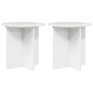 vidaXL Support de Plante 2 pcs Blanc brillant 40 x 40 x 40 cm