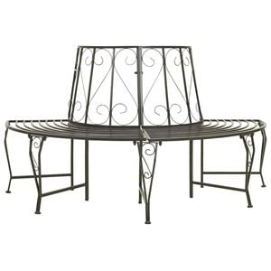 vidaXL Banc d'arbre de jardin Demi-rond 160 cm Acier