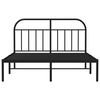 vidaXL Cadre de lit m&eacute;tal sans matelas avec t&ecirc;te de lit noir 140x190cm