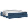 VidaXL Cadre de lit ottoman avec matelas bleu 160x200 cm tissu