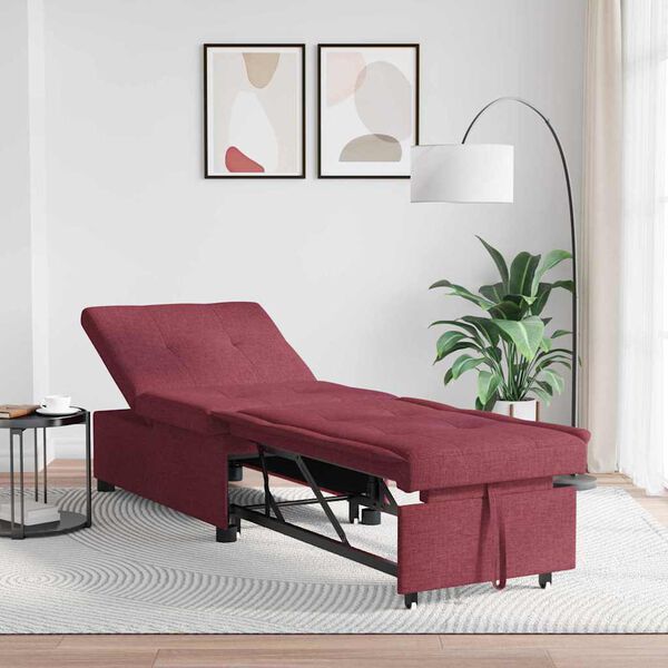 vidaXL Canapé-Lit Rouge 194 x 67 x 37 cm tissu