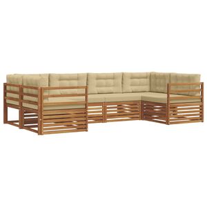 vidaXL Ensemble de canap&eacute;s d'ext&eacute;rieur 6 pc Naturel et Beige