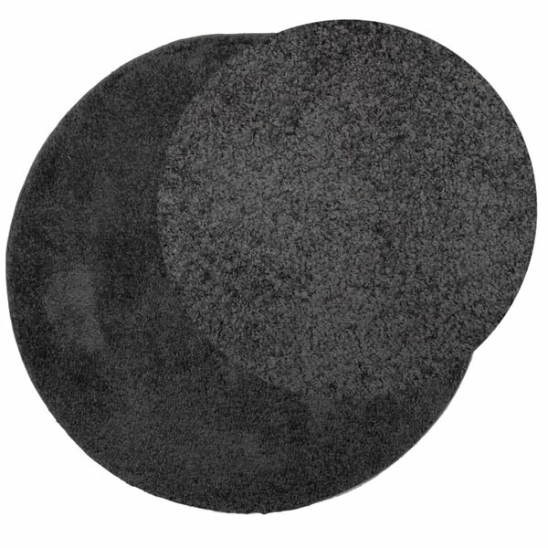 vidaXL Tapis shaggy PAMPLONA poils longs moderne anthracite &Oslash; 80 cm