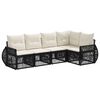 vidaXL Ensemble de canap&eacute; de jardin 5 pc Noir et blanc cr&egrave;me polyrotin