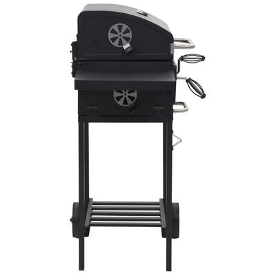 vidaXL Gril de barbecue au charbon de bois et étagère inférieure Noir