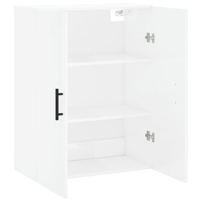 vidaXL Armoire murale blanc brillant 69,5x34x90 cm