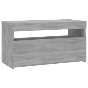 vidaXL Meuble TV avec lumi&egrave;res LED Sonoma gris 75x35x40 cm