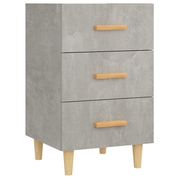 vidaXL Table de chevet gris b&eacute;ton 40x40x66 cm bois d'ing&eacute;nierie