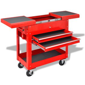 vidaXL Chariot &agrave; outils Rouge 70.5 x 37 x 71 cm Acier