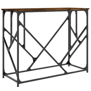 vidaXL Table console ch&ecirc;ne fum&eacute; 100x40x80 cm bois d'ing&eacute;nierie