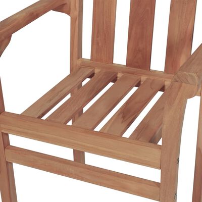 vidaXL Chaises de jardin empilables lot de 2 Bois de teck solide